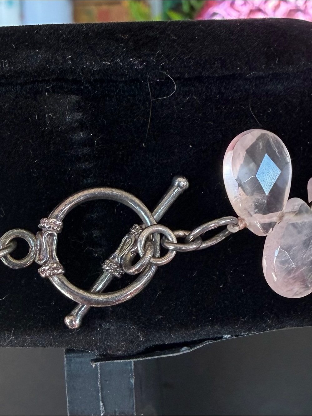 STUNNING Handcrafted Rose & Watermelon Quartz  Statement Necklace - Picture 7 of 8